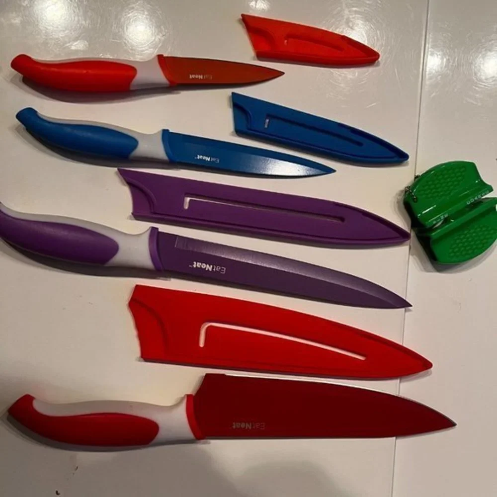 Knife Set ‎ - Knives & Sharpener (Multi-Colored by Eat Neat)